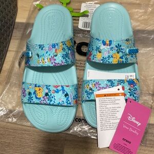 NEW, Disney Little Mermaid x Vera Bradley Crocs Sandals, size 8